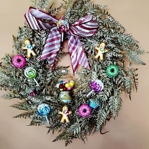 Christmas candy gingerbread man wreath